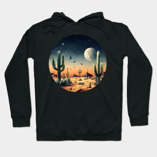 Polygonal Desert with Cactus Hoodie